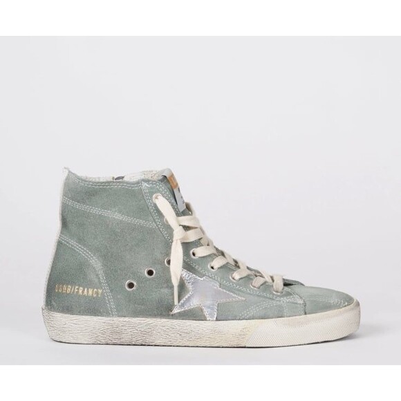 GGDB Golden Goose Francy High Top Military Green Suede Sneakers Size EU 37 US 7 - Picture 3 of 11